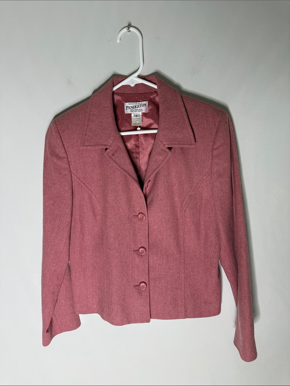 Pendleton Women's Dusty Rose Wool Button Jacket Size 6